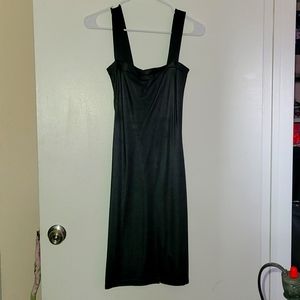 Black vinyl dress